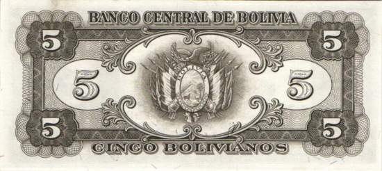 5 Bolivianos L.20.12.1945
